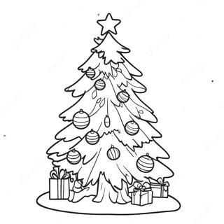 Festive Christmas Tree Coloring Page 68495-54243