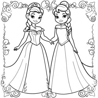 Elsa And Anna Paper Dolls Coloring Pages