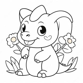 Niedlicher Cubone Mit Blumen Ausmalbild 68585-54270