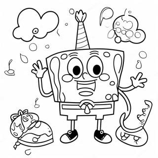 Spongebob Happy Birthday Coloring Pages