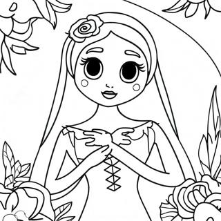 Corpse Bride With Flowers Coloring Page 6861-5467