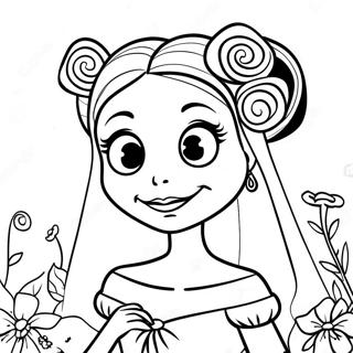 Corpse Bride With Flowers Coloring Page 6861-5468