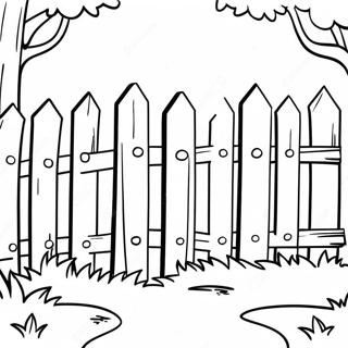 Simple Wooden Fence Coloring Page 68844-54486