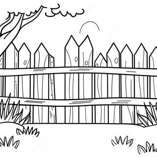 Simple Wooden Fence Coloring Page 68844-54487