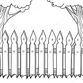 Charming White Picket Fence Coloring Page 68845-54501