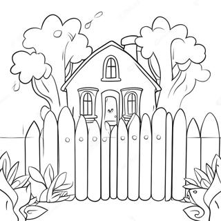 Charming White Picket Fence Coloring Page 68845-54502