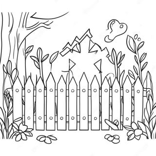 Charming White Picket Fence Coloring Page 68845-54503