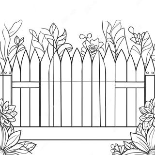 Charming White Picket Fence Coloring Page 68845-54504