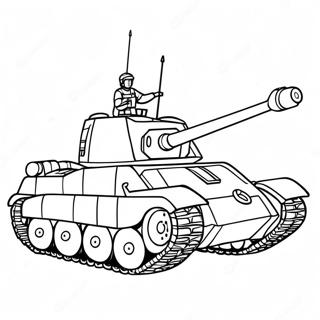 タイガー戦車 塗り絵ページ