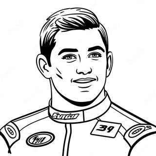 Chase Elliott In Race Car Coloring Page 68895-54532