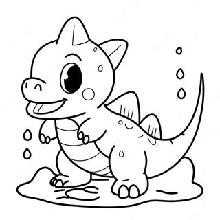 Cute Totodile Splashing In Water Coloring Page 68905-54542