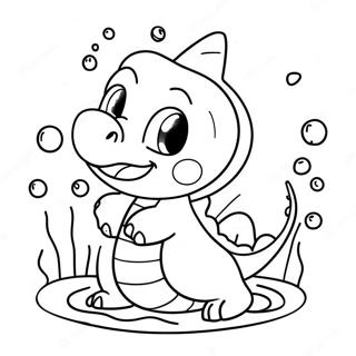 Cute Totodile Splashing In Water Coloring Page 68905-54543