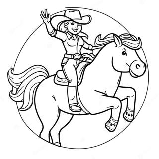 Cowgirl Jessie Riding Bullseye Coloring Page 68925-54553