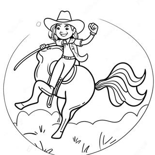 Cowgirl Jessie Riding Bullseye Coloring Page 68925-54554