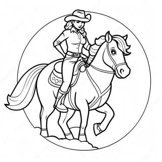 Cowgirl Jessie Riding Bullseye Coloring Page 68925-54555