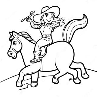 Cowgirl Jessie Riding Bullseye Coloring Page 68925-54556