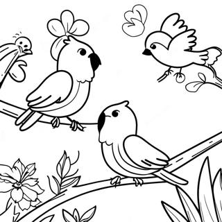 Birds In Nature Coloring Page 69024-54630