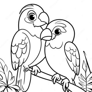 Exotic Tropical Birds Coloring Page 69025-54633