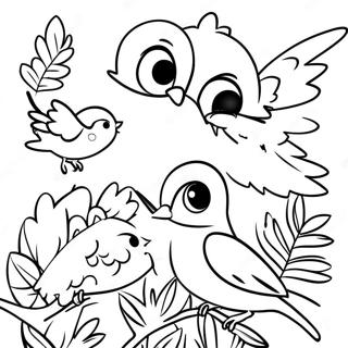 Exotic Tropical Birds Coloring Page 69025-54634