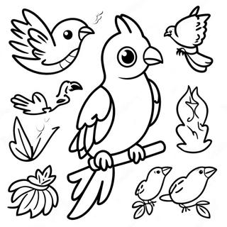 Exotic Tropical Birds Coloring Page 69025-54636