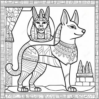 Bunter Anubis Ausmalbild 69095-54690