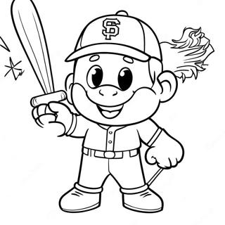 หน้าระบายสีมาสคอตของ Sf Giants 69135-54717