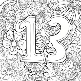 Lucky Number 13 Coloring Page 69175-54755