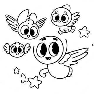 Top Wing Characters Flying Coloring Page 69295-54842