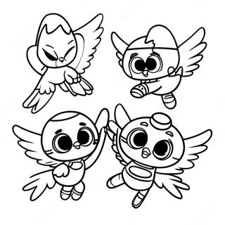 Top Wing Characters Flying Coloring Page 69295-54844