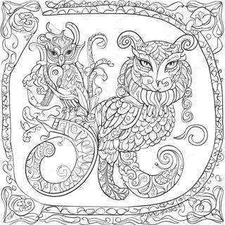 Pages Of Kells Colorful Creatures Coloring Page 69305-54859