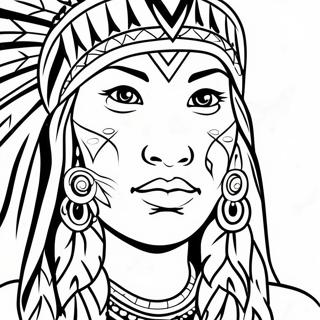 Realistic Native American Woman Coloring Pages