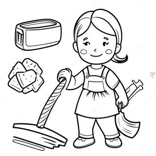 Fun Household Chores Coloring Page (69365-54898)