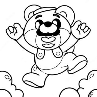 Tanooki Mario Jumping In The Air Coloring Page 69475-54978