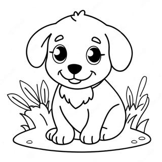 Easy Cute Puppy Coloring Pages