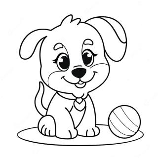 Adorable Puppy Playing With Ball Coloring Page 69585-55070