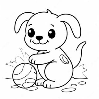 Adorable Puppy Playing With Ball Coloring Page 69585-55071