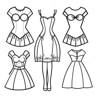 Elegant Paper Doll Template Coloring Page 69595-55091