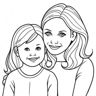 Mom And Daughter Coloring Pages