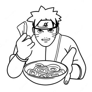 Naruto Ramen Yiyor Boyama Sayfaları