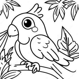 Colorful Parrot In The Jungle Coloring Page 69645-55137