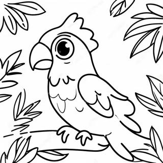 Colorful Parrot In The Jungle Coloring Page 69645-55138