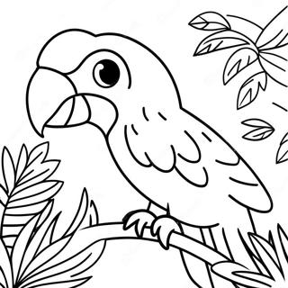 Colorful Parrot In The Jungle Coloring Page 69645-55140