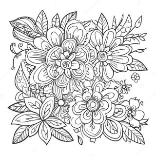 Bullet Journal Floral Doodle Coloring Page 69674-55141