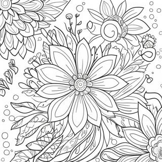 Bullet Journal Floral Doodle Coloring Page 69674-55142