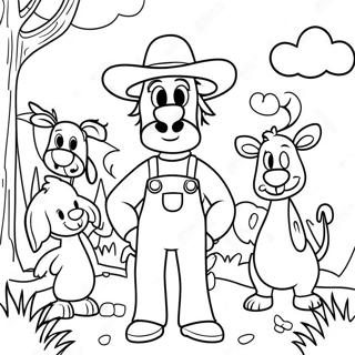 Old Macdonald With Happy Animals Coloring Page 69695-55165