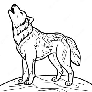 Majestic Howling Wolf Coloring Page 6971-5558