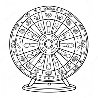 Colorful Wheel Of Fortune Spinning Wheel Coloring Page 69765-55230