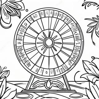 Colorful Wheel Of Fortune Spinning Wheel Coloring Page 69765-55232