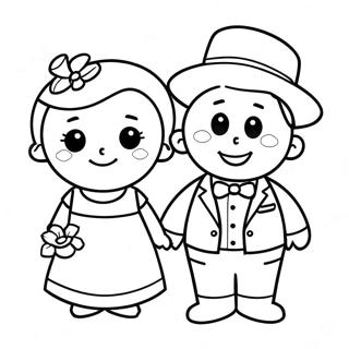 Cute Mr And Mrs Coloring Page 69845-55296