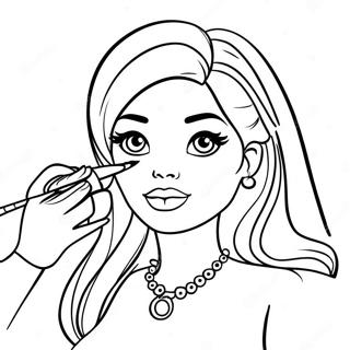 Barbie Glamorous Make Up Artist Coloring Page 69905-55330